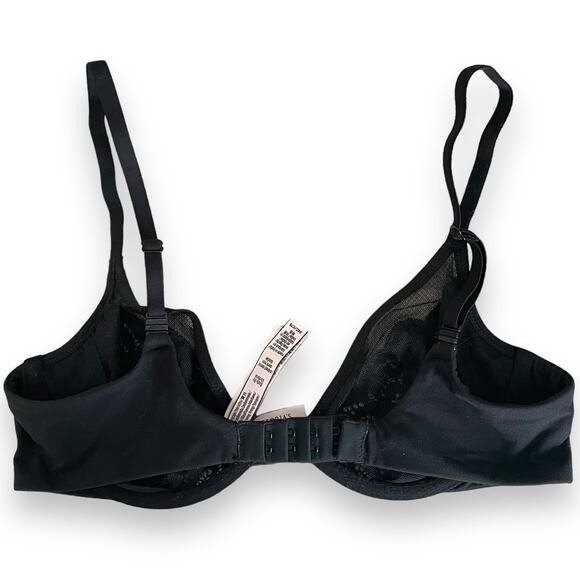 Victoria's Secret Body by Victoria Black Lace Unlined Demi 34C Bra - Picture 2 of 8